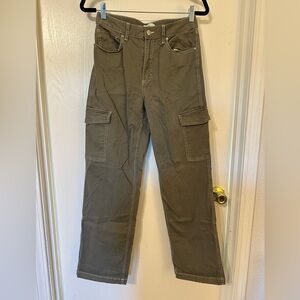 H&M olive green cargo pants-high rise. Size 6